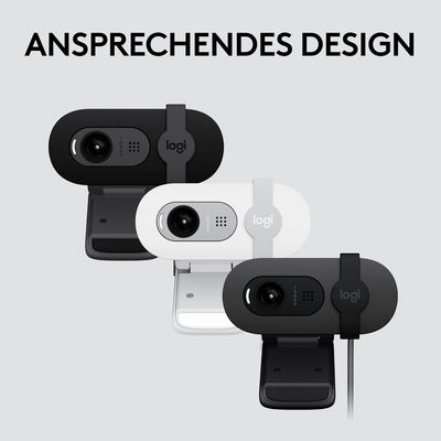 Logitech Brio 100 Full HD-Webcam für Meetings und Streaming, Auto-Lichtausgleich, integriertes Mikro