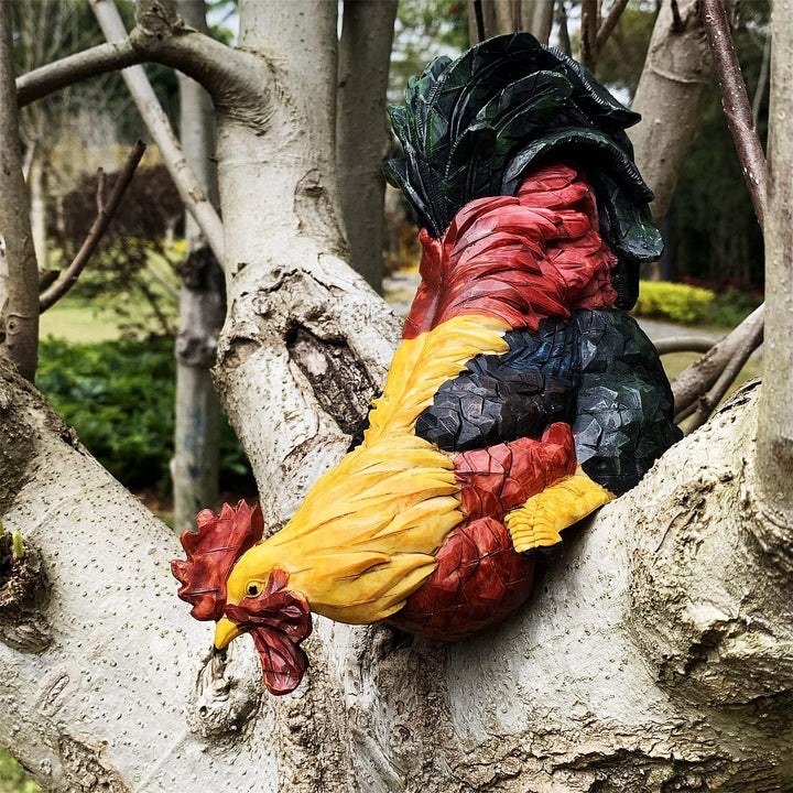 Handsider Gartenstatuen Huhn, Kunst Hahn Gartenfiguren Dekoration, Simuliert Tier für Zaun Zimmer Te