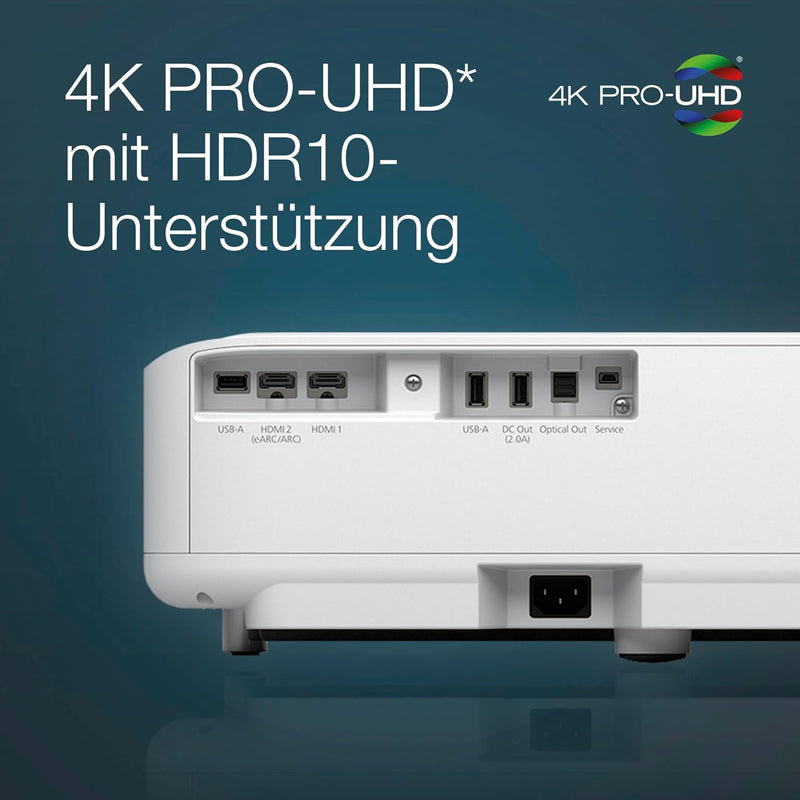 Epson EH-LS650W 4K PRO-UHD Smart-Laserprojektor, 3.600 Lumen, bis zu 120-Zoll Bilddiagonale (3,05 m)