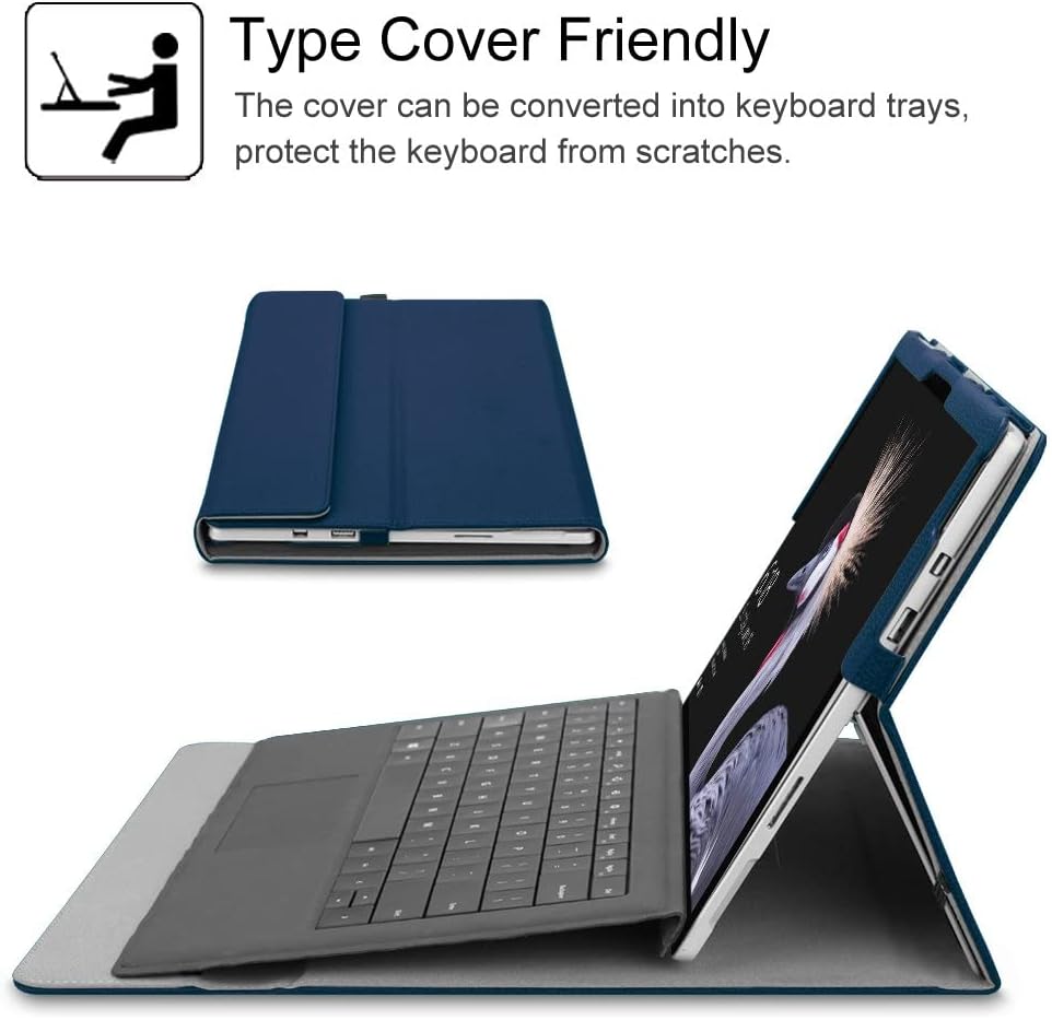 FINTIE Hülle für Microsoft Surface Pro 7+/ 7/6/ 5/4/ 3 Tablet 12.3 Zoll - Multi-Sichtwinkel Hochwert