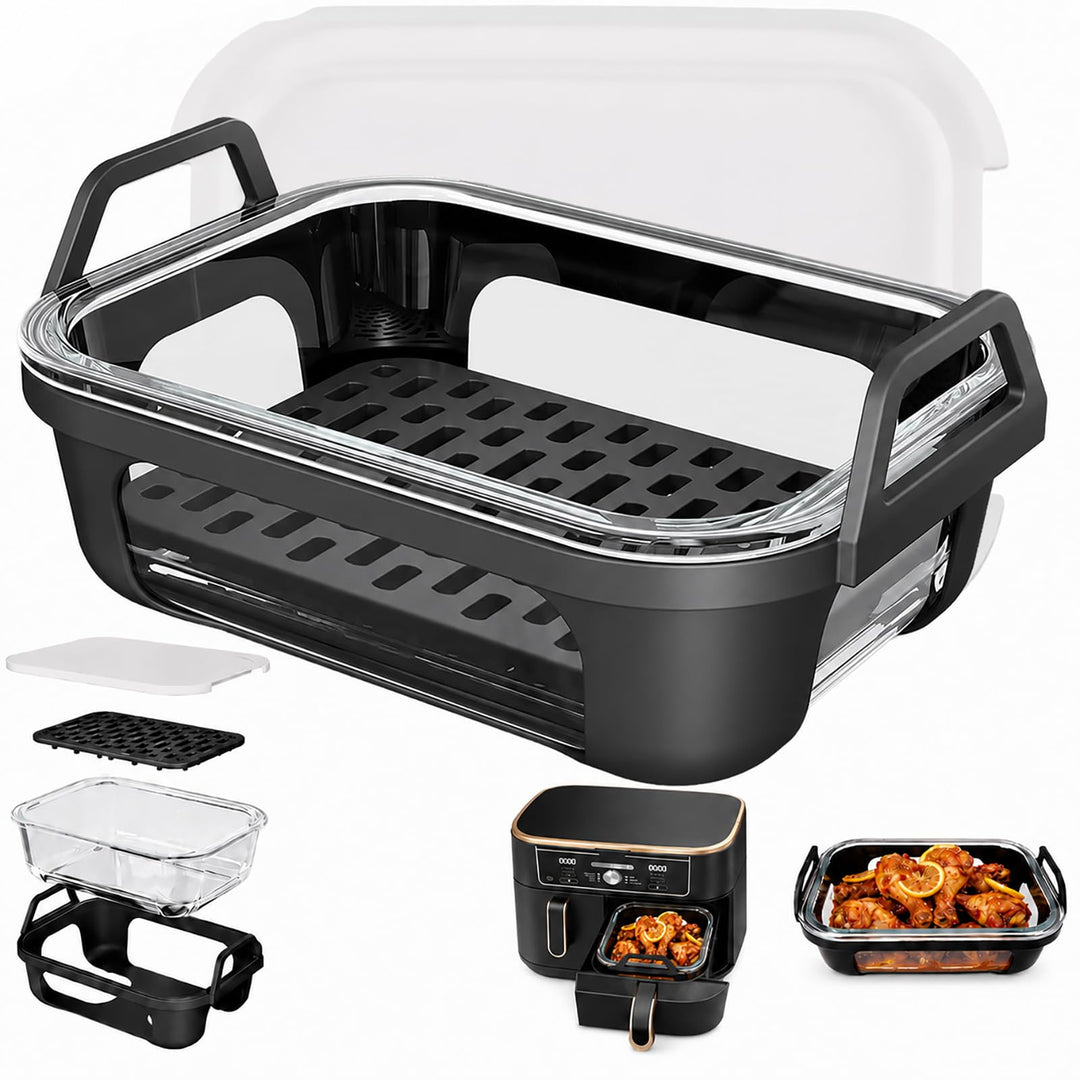 Glas Auflaufform für Airfryer passend für Ninja AF400EU DZ400EU AF500EU – Heissluftfritteuse Zubehör