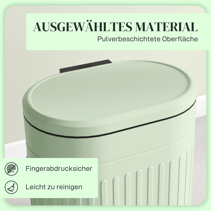 HOMCOM Mülleimer 20L mit Deckel und Fusspedal Grün 36,5 x 31,2 x 45 cm | Mit Deckel und Fusspedal, M