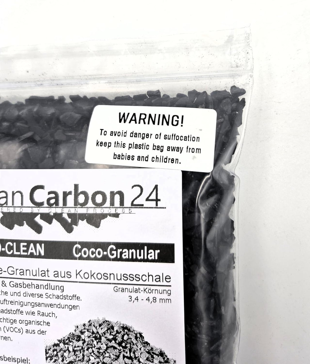 5 Liter Aktivkohle Granulat aus Kokosnussschalen zur Luftreinigung (3,4-4,8mm / 4x6mesh) [Energiekla