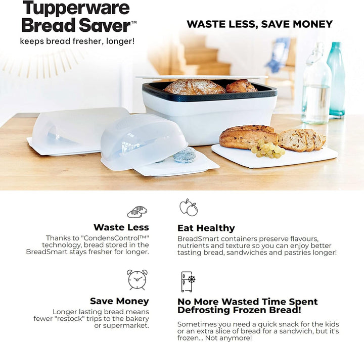 TUPPERWARE BrotMax 2 weiss schwarz Brotkasten Brotwächter Brot Max Kasten Brot&Co