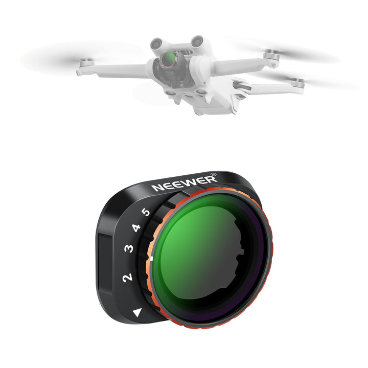 NEEWER Variabler ND Filter kompatibel mit DJI Mini 3 Pro, ND2-32 1-5 Snap Stop aus mehrschichtigem o