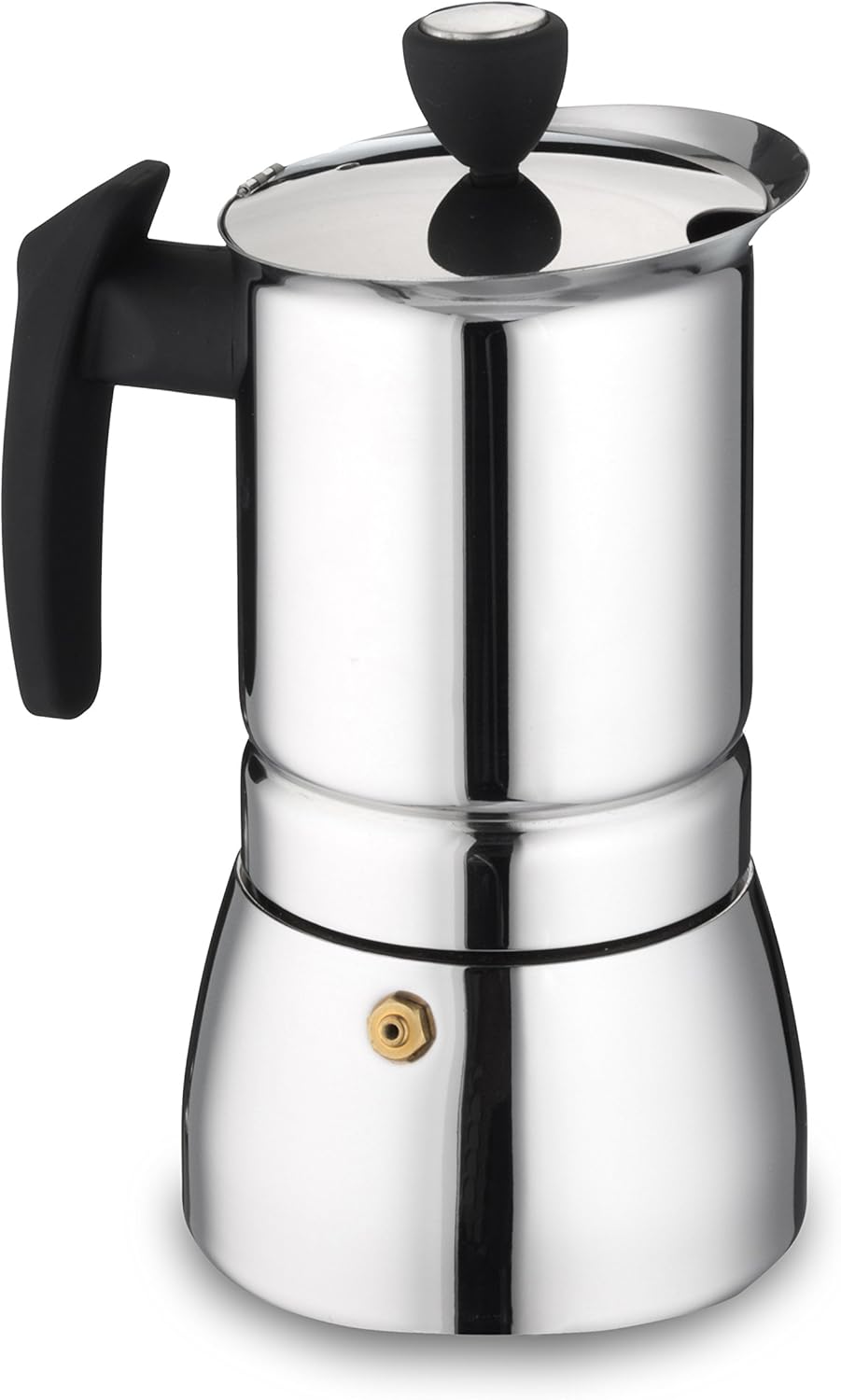 Café Ole von Grunwerg Espressokocher aus Edelstahl für 9 Tassen pro Brühvorgang, nach italienischer