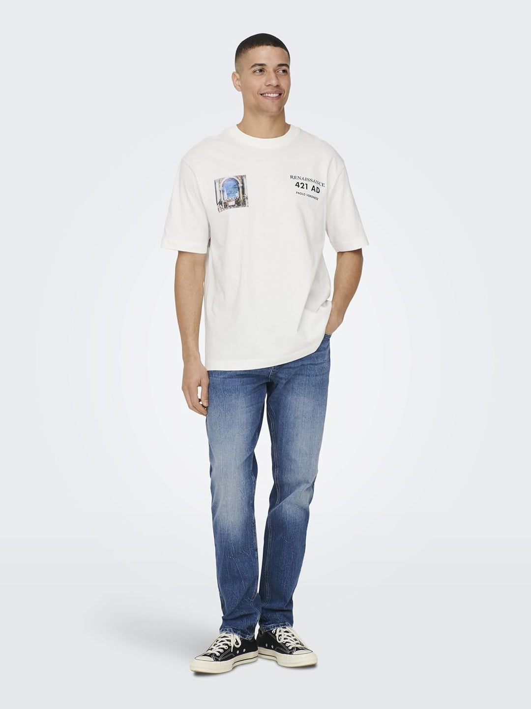 ONLY & SONS Herren Jeans ONSAVI Comfort 4934 - Relaxed Fit - Light Blue Denim 29W / 32L Dark Medium