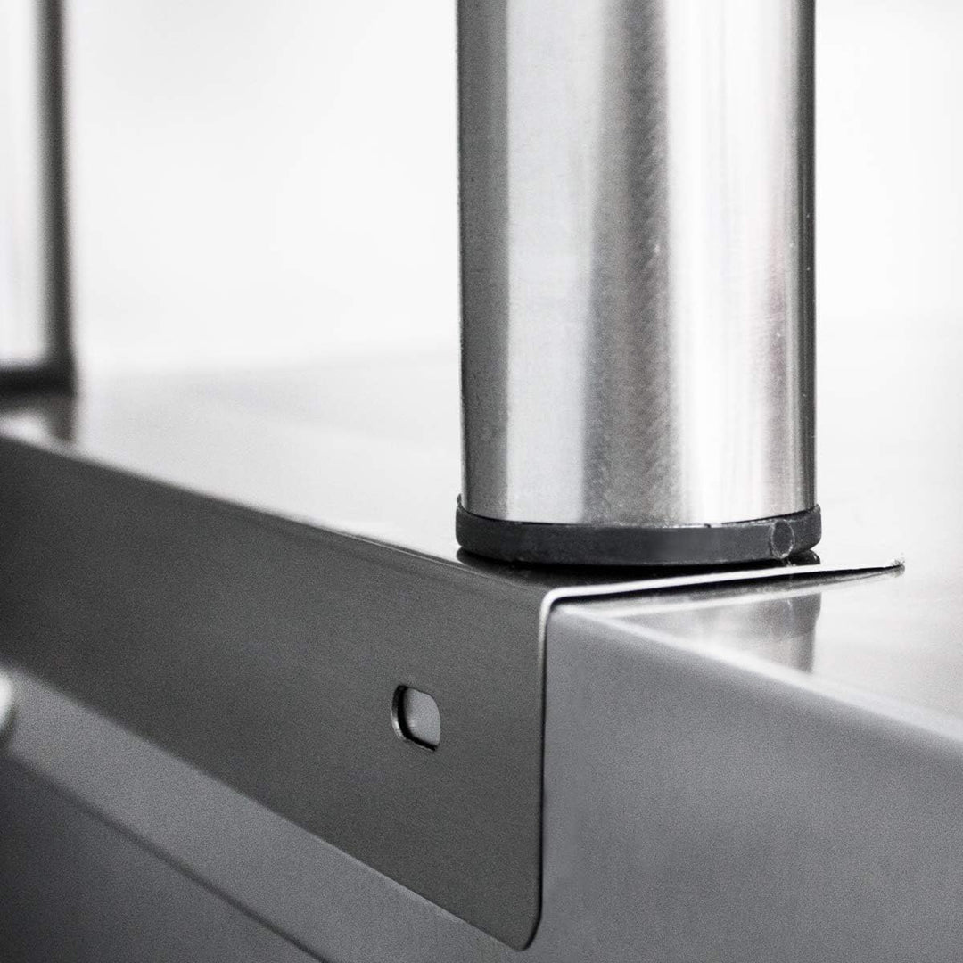 Beeketal 'BTA-150' Küchen Arbeitstisch Aufsatzboard 150 cm aus Edelstahl mit 2 Ablageflächern (Tragk