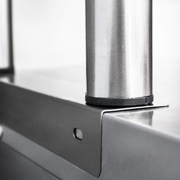 Beeketal 'BTA-150' Küchen Arbeitstisch Aufsatzboard 150 cm aus Edelstahl mit 2 Ablageflächern (Tragk