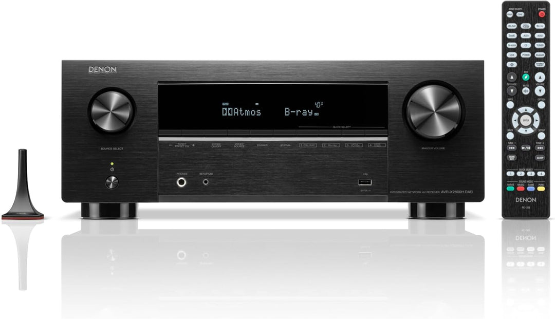 Denon AVR-X2800HDAB 7.2-Kanal AV-Receiver, HiFi Verstärker mit Dolby Atmos, DTS:X, 6 HDMI Eingängen