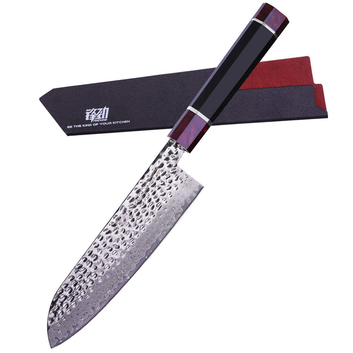 FINDKING Eternity Series Japanisches Santokumesser mit ABS Scheide, Professionelles Küchenmesser, 9C