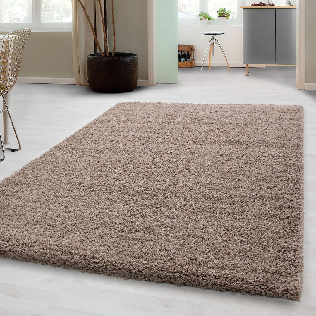 Carpetsale24 Shaggy Hochflor Teppich Wohnzimmer 120 x 170 cm Beige Modern - Teppich Flauschig, Extra