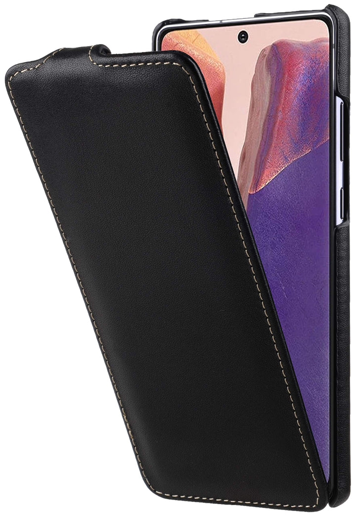 STILGUT UltraSlim kompatibel mit Samsung Galaxy Note 20 Hülle aus Leder - Samsung Note 20 Flip Case,
