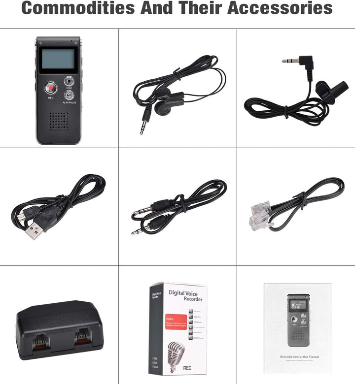 Lychee 8GB LCD Bildschirm Digitales Diktiergerät Aufnahmegerät Sprachaufnahme Audiorekorder Voice Re
