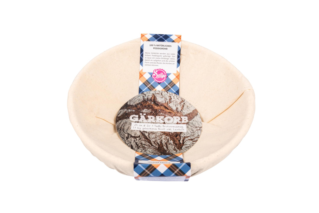 Sallys Gärkorb zum Brotbacken - aus Nachhaltigem Rattan inkl. Leineneinlage 30 °C waschbar, für Brot