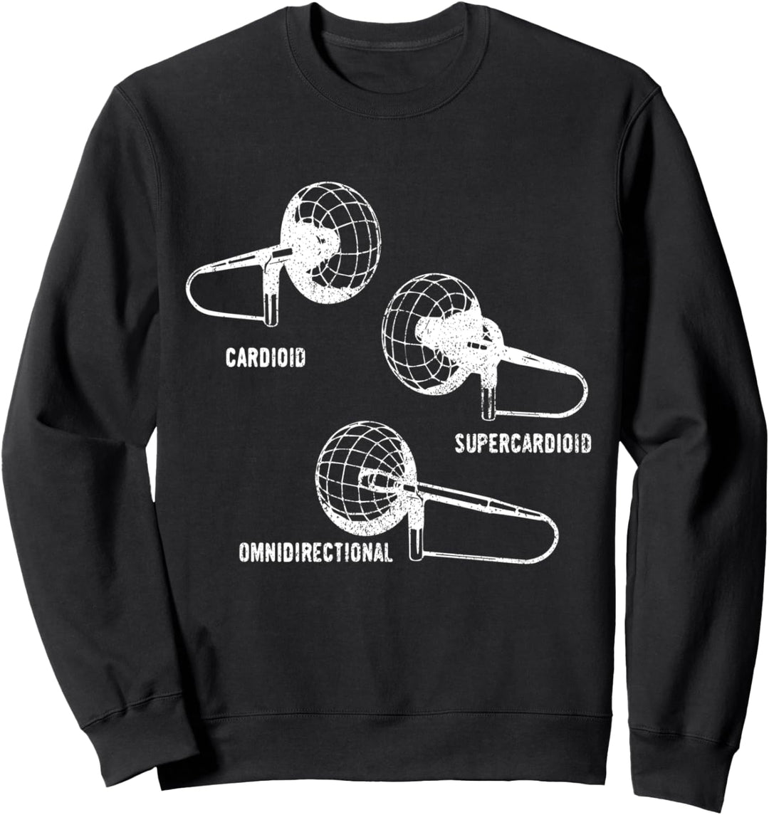 Mikrofon mit Tonabnehmermuster, Musikaufnahme-Mikrofon Sweatshirt