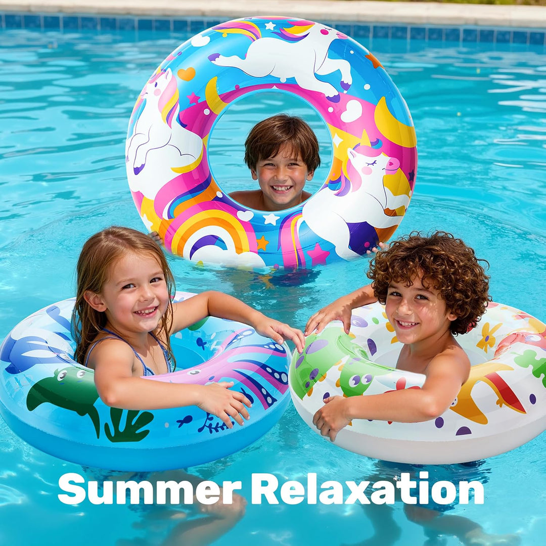 JOYIN 3 Pack Aufblasbarer Schwimmreifen mit Glitzern 32.5"/82.55cm, Schwimmring, Sommer Wasser Schwi