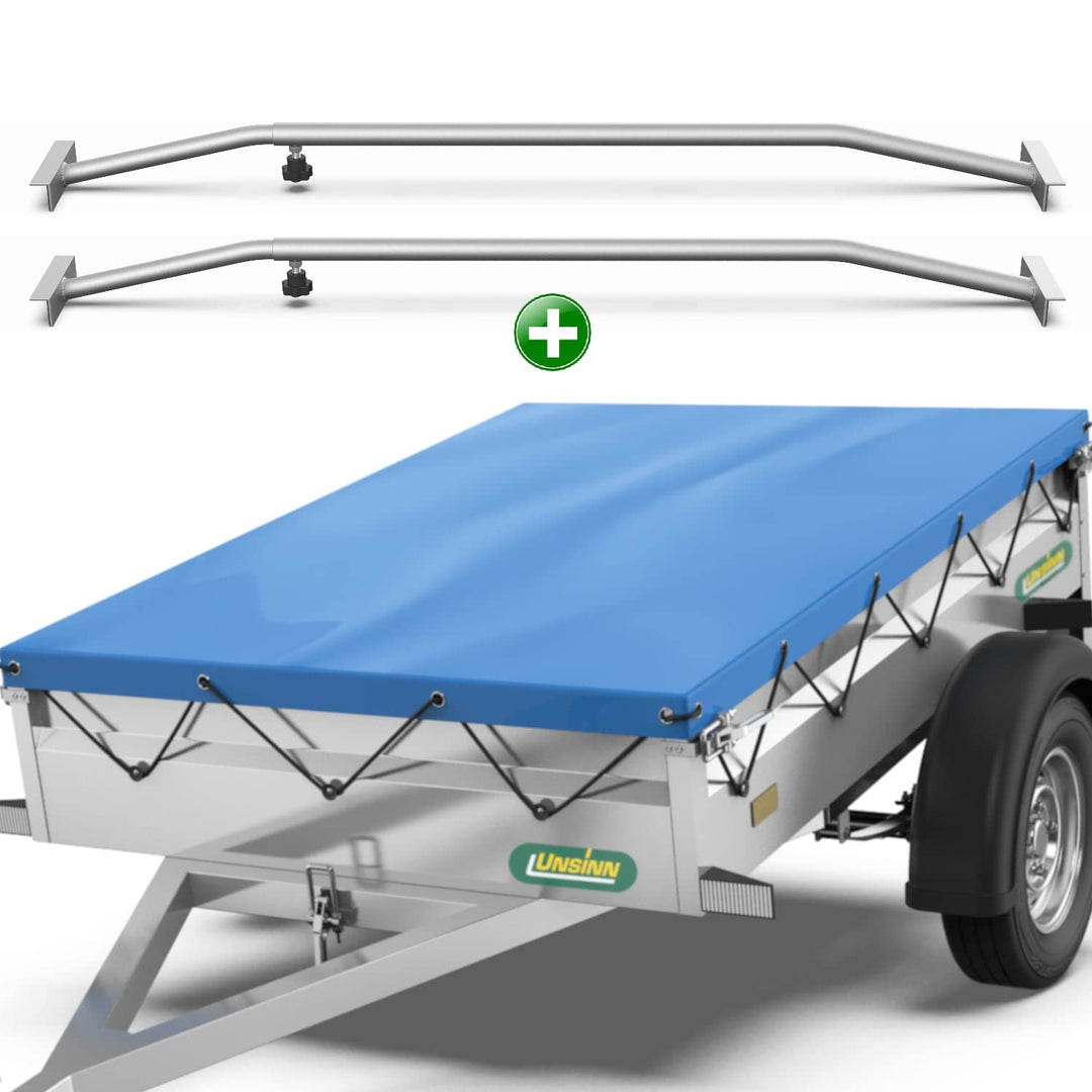 Tarpofix® Anhängerplane Flachplane 217x117 cm inkl. Planenseil + 2x Flachplanenbügel (verstellbar 10