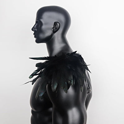keland Herren Punk Feder Leder Epaulet Schulterumhang Schulterklappen Gothic Halloween Kostüm Access