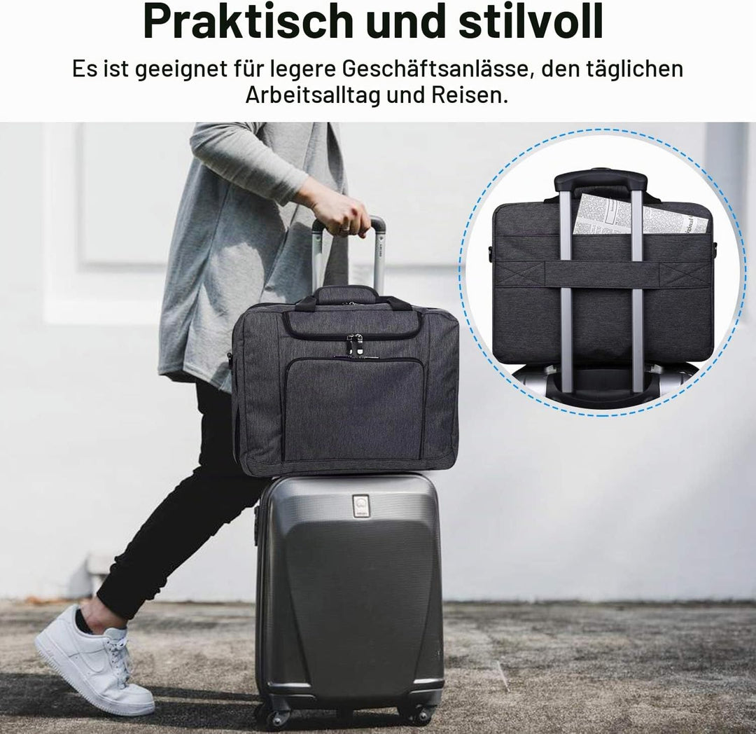 BERTASCHE Laptoptasche 17 Zoll - 17,3 Zoll Herren Business Tasche für Arbeit Aktentasche Gross 17 Zo
