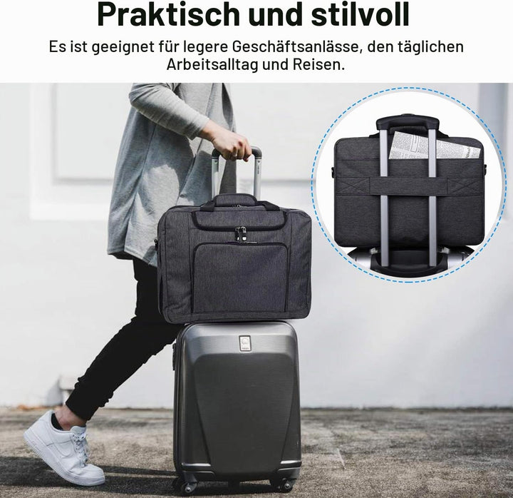 BERTASCHE Laptoptasche 17 Zoll - 17,3 Zoll Herren Business Tasche für Arbeit Aktentasche Gross 17 Zo