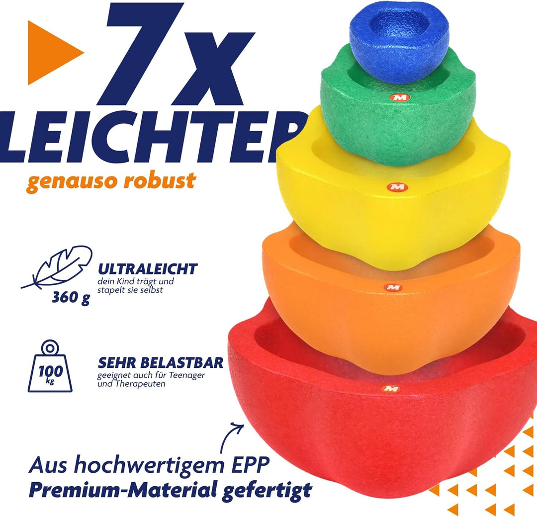 Majestic Sport Rocks, Sensorische Balanciersteine für Kinder – 5er Set – Belastbar, Fördert Gleichge