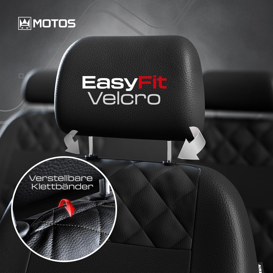 MOTOS Universal-Sitzbezüge Auto für Skoda Kodiaq Autositzbezüge mit aktivem Airbag-System, dreilagig