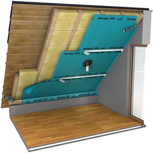 100m² Dampfsperrsystem aus 4m x 25m Dampfbremsfolie, 2 Dampfsperrklebebändern und 4 Anschlussklebedi