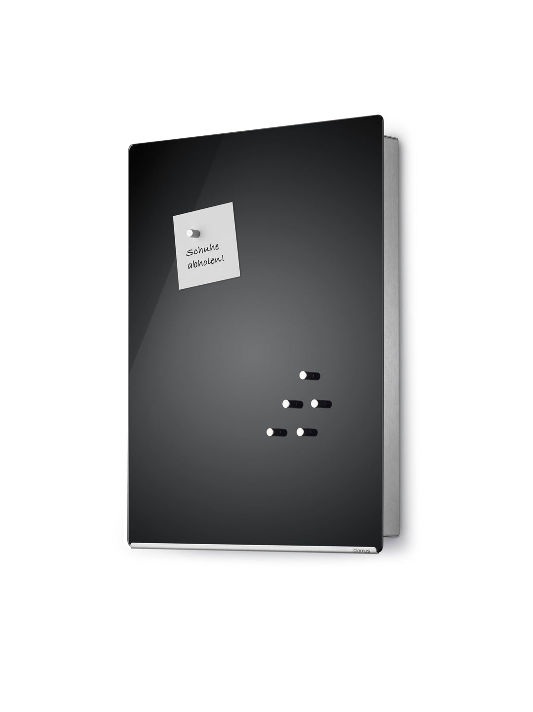 Blomus 65367 Schlüsselkasten/Glasmagnettafel Velio, schwarz Silber 5 x 30 x 40 cm, Silber 5 x 30 x 4
