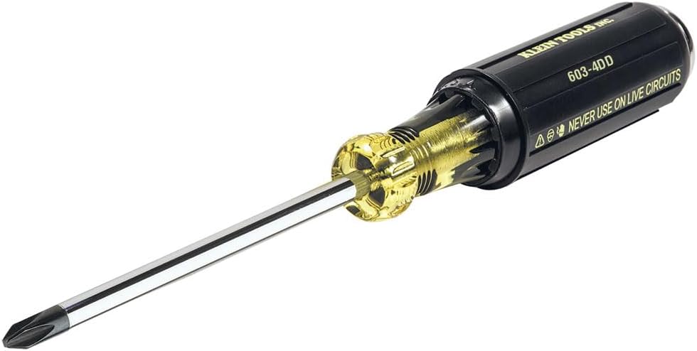Klein Tools 6034DD #2 Kreuzschlitz-Abbruchschrauber, 10,2 cm Schaft, hergestellt in den USA #2 Kreuz
