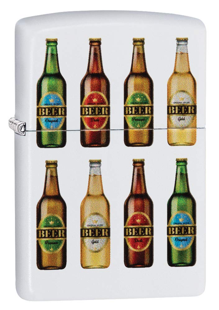 Zippo Classic Lighter-Beer Bottles Feuerzeug, Messing, Individual Design, Original Pocketsize
