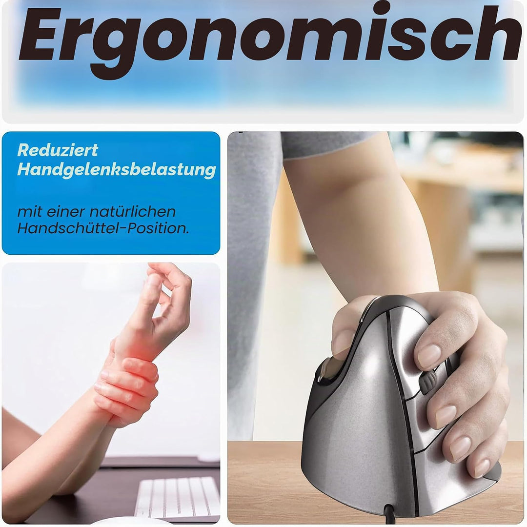 Evoluent VM4L Vertikale Maus für LinksHänder, schwarz Einzelbett Einzelbett