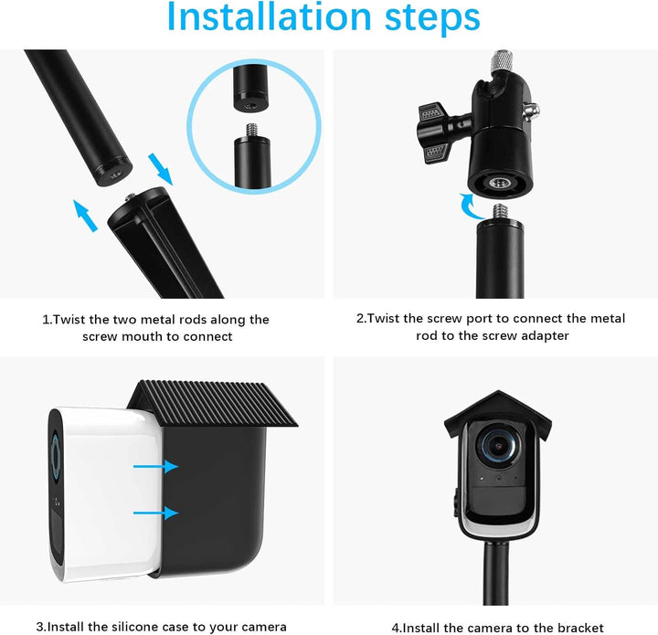 HOLACA Kamera Silikonhülle Kompatibel mit euf Security eufCam S300 3C, ABS-Silikonhülle + Kegelförmi