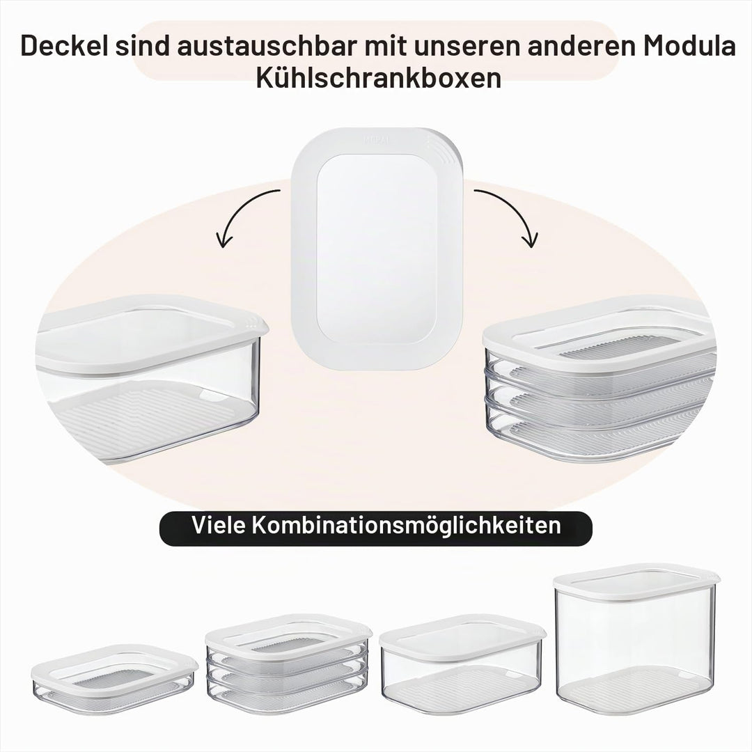 Mepal - Vorratsbehälter Wurstwaren Modula 3-lagig - Kühlschrank - Vorratsbox mit Deckel - Geeignet z