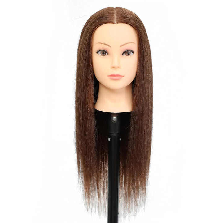 20"-22" Training Kopf 80% echtes menschliches Haar Kosmetologie Friseur Mannequin Manikin Puppe Kopf
