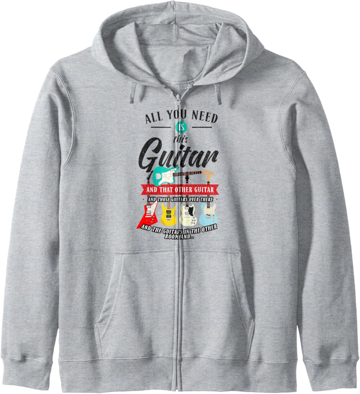 Lustige Gitarre Alles was Sie brauchen Vintage-Musik-Geschen Kapuzenjacke