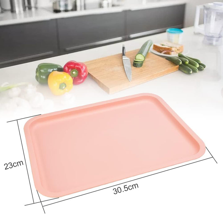 QUCUMER 4 Stücke Kunststofftablett Serviertabletts Tablett Aus Kunststoff 23*30.5cm Servierplatten S
