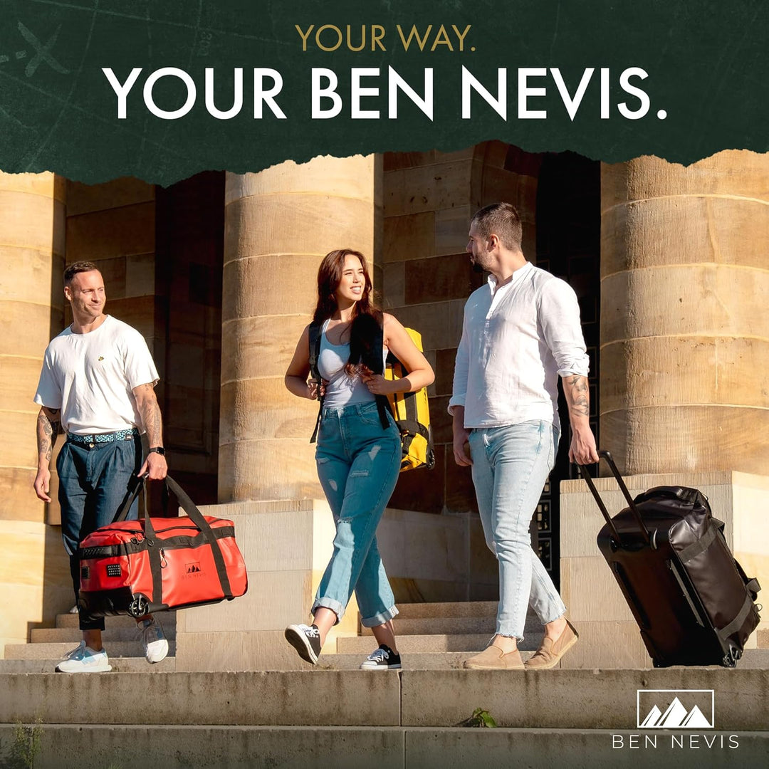 BEN NEVIS Reisetasche mit Rollen – 3in1 Tasche, Trolley + Rucksack [Gross 80L - 3,4kg] Travel Bag Re