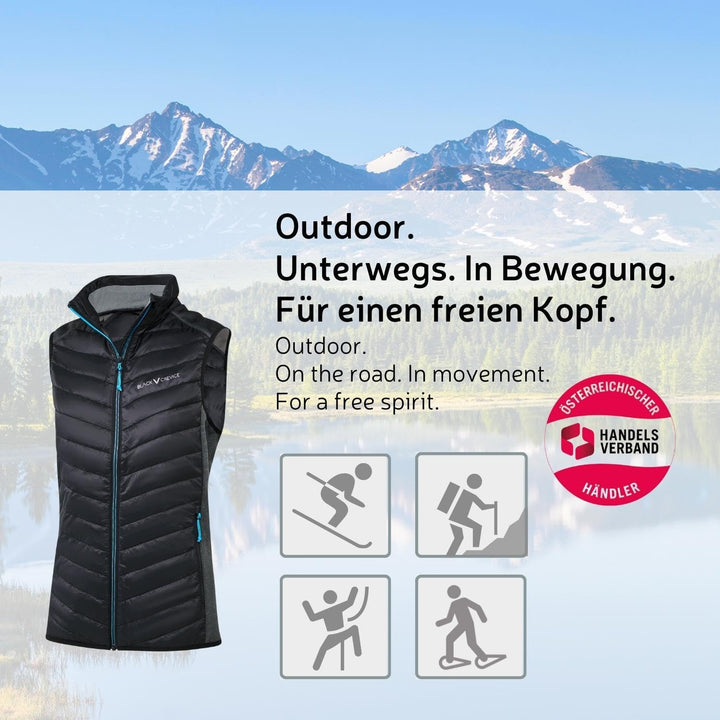 Black Crevice Damen-Hybrid-Weste I Damen-Sportweste Grössen I Damen-Outdoor-Weste I isolierende &amp; at