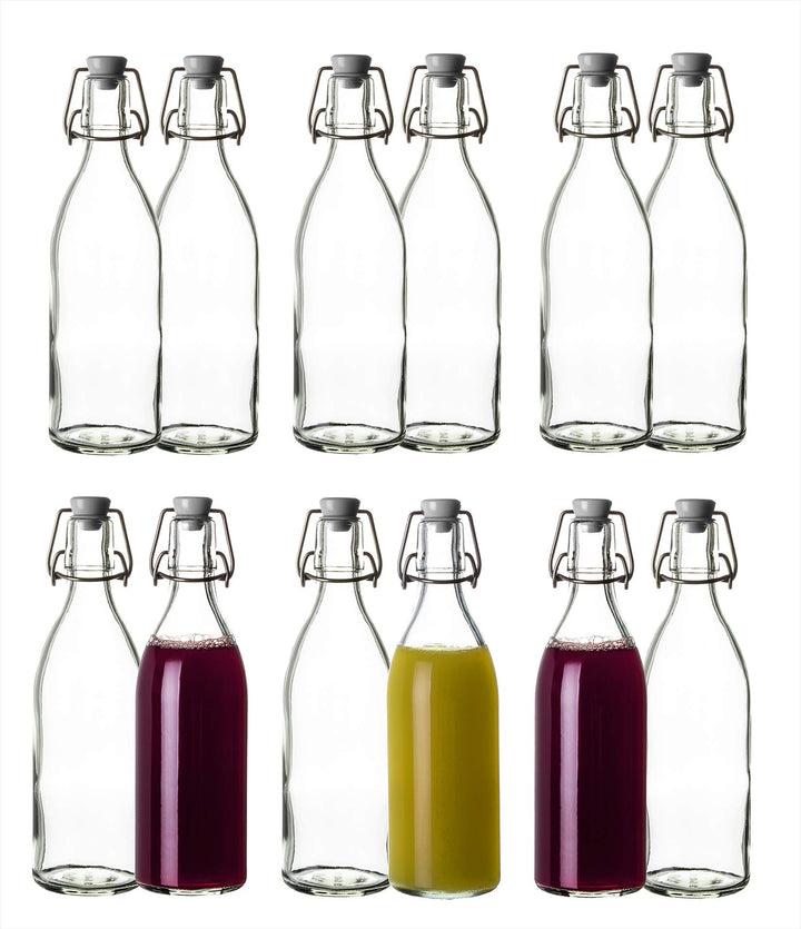 BigDean 12 Glasflaschen mit Bügelverschluss 500ml Bügelflaschen 12x Bügelflaschen, 12x Bügelflaschen