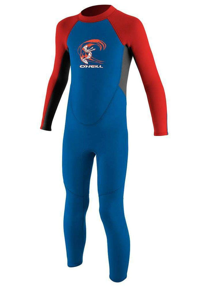 O'Neill Herren Toddler Reactor Ii 2mm Back Zip Full Wetsuit Neoprenanzug 4 Years BLUE / NEON RED, 4