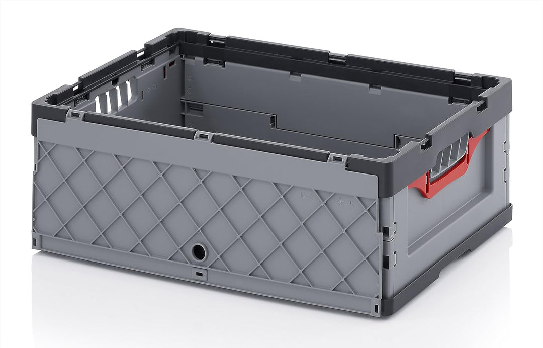 Auer Packaging 5x Faltbox 60 x 40 x 22 mit Deckel klappbarer Eurobehälter Lagerbox 60x40x22 Transpor