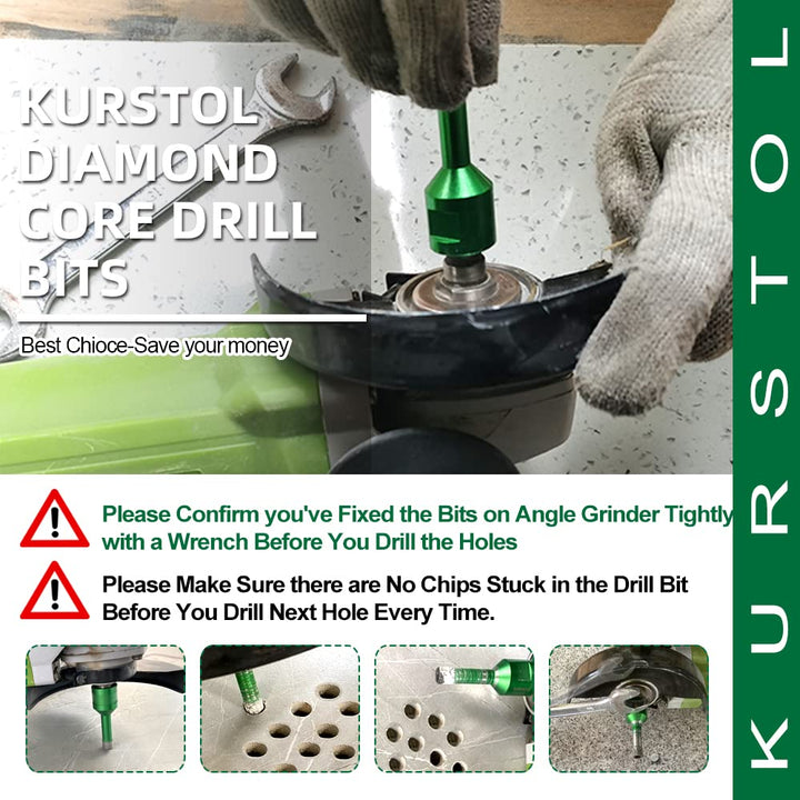 KURSTOL Diamant Bohrkronen Set – Fliesenbohrer Durchmesser 6/8/10 mm M14 Gewinde Fliesen Lochsägen f