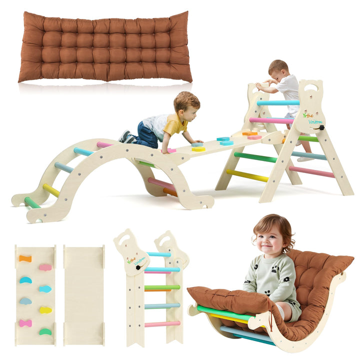 Klettergerüst Indoor Geschenke Junge Mädchen, Montessori Spielzeug ab 1.5 2 3 4 + Jahre, Upgrade 7-i