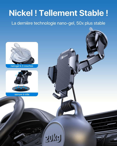 andobil Handyhalterung fürs Auto, [3-in-1][stabiler], Handyhalterung mit Clip und Saugnapf, 360 ° dr