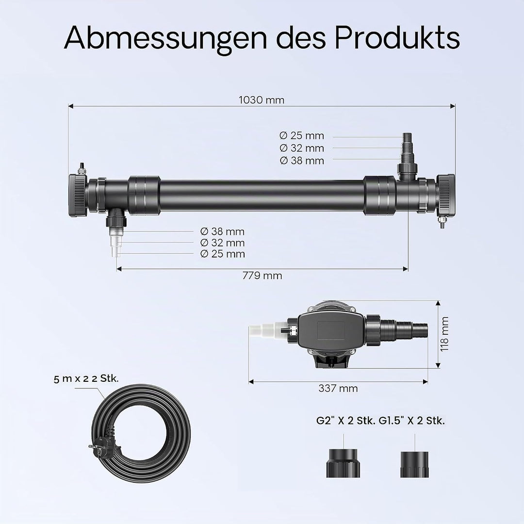 SunSun CUV-672 Teichklärer Wasserklärer Lichtfilter 72W