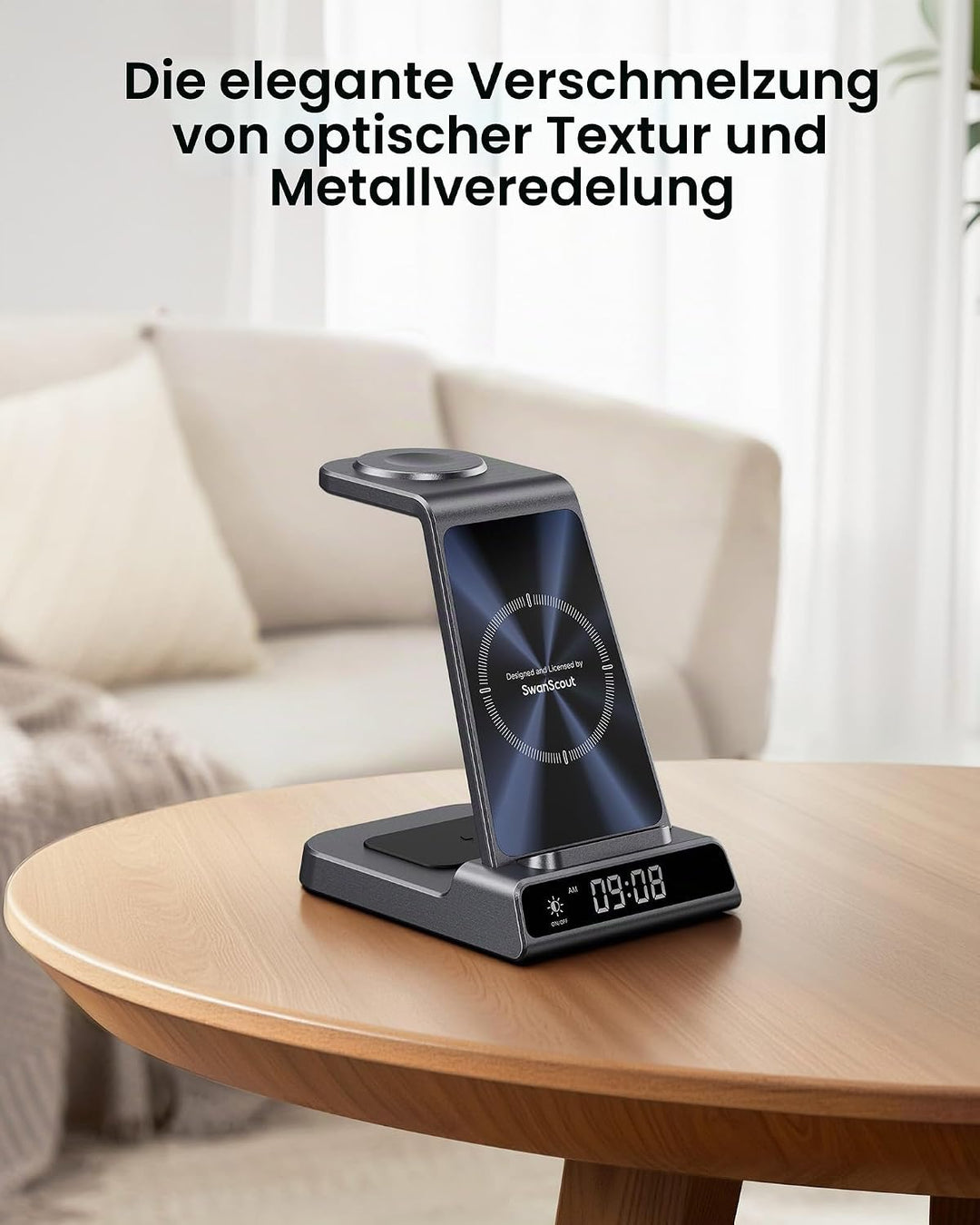 Induktive Ladestation für iPhone Air/17/16/15/14/13/12, 3 in 1 Wireless Charger für Apple Watch Ultr