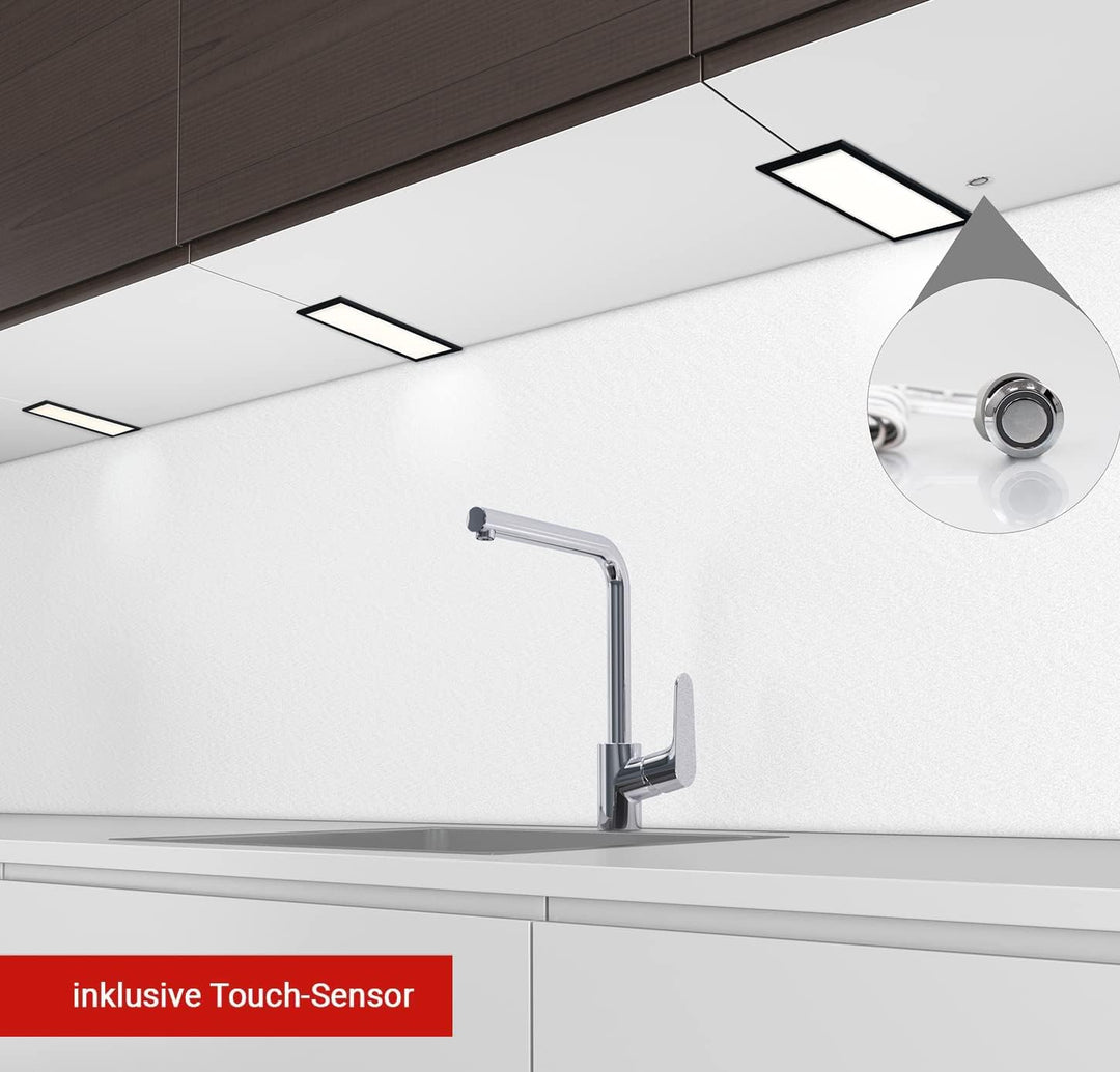 LED Unterbauset 3er Set 6W 24V warm weiss 300lm mit Touch-Sensor dimmbar Flächenlicht Küchenleuchte