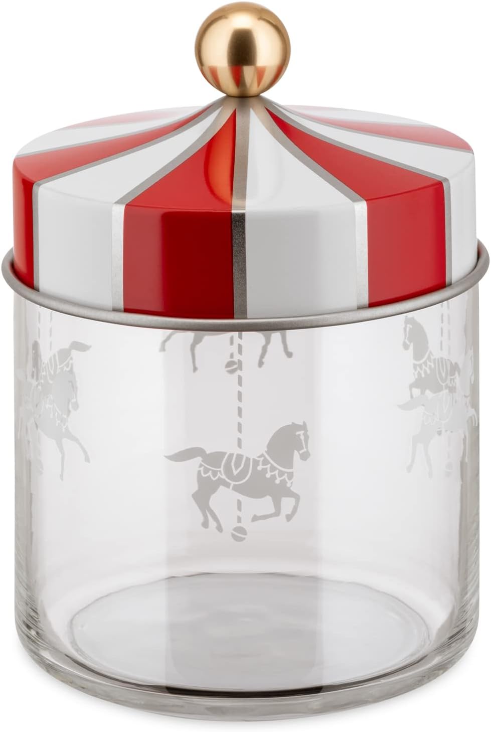 Alessi Circus MW30/75 - Küchenglas für Design-Lebensmittel, in Screen-bedrucktes Glas mit Tuchbandde