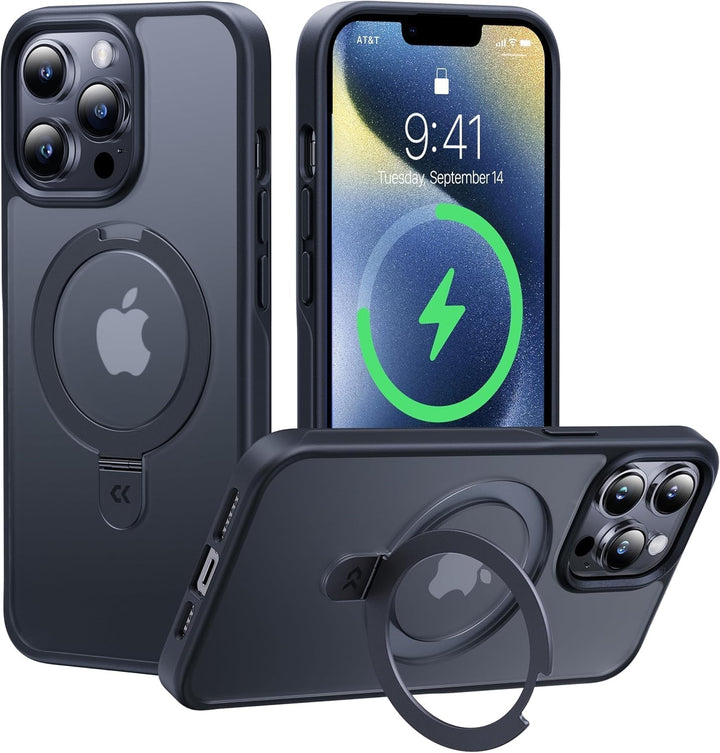 CASEKOO Magic Stand für iPhone 15 Pro Max Hülle für MagSafe [Militärschutz] [Unsichtbarer Ständer] S